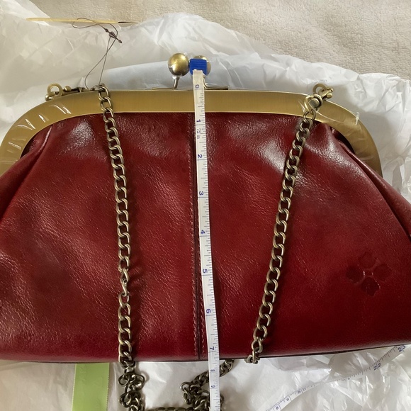 Patricia Nash Gisele Leather Frame Shoulder Bag Burgundy OS - Picture 12 of 16